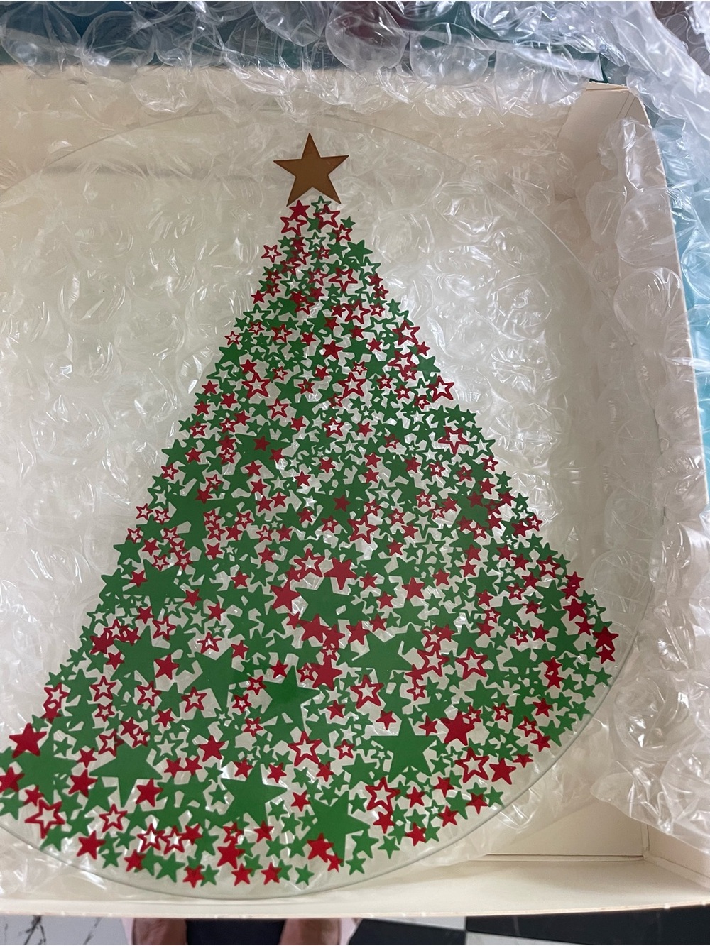 Gumps holiday Tree Glas Confetti Plate - Green & Red